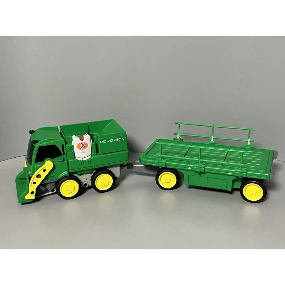 Rokenbok RC Loader Truck W/ Trailer Green Vtg 1997 W/ Cart Tested Works Great!